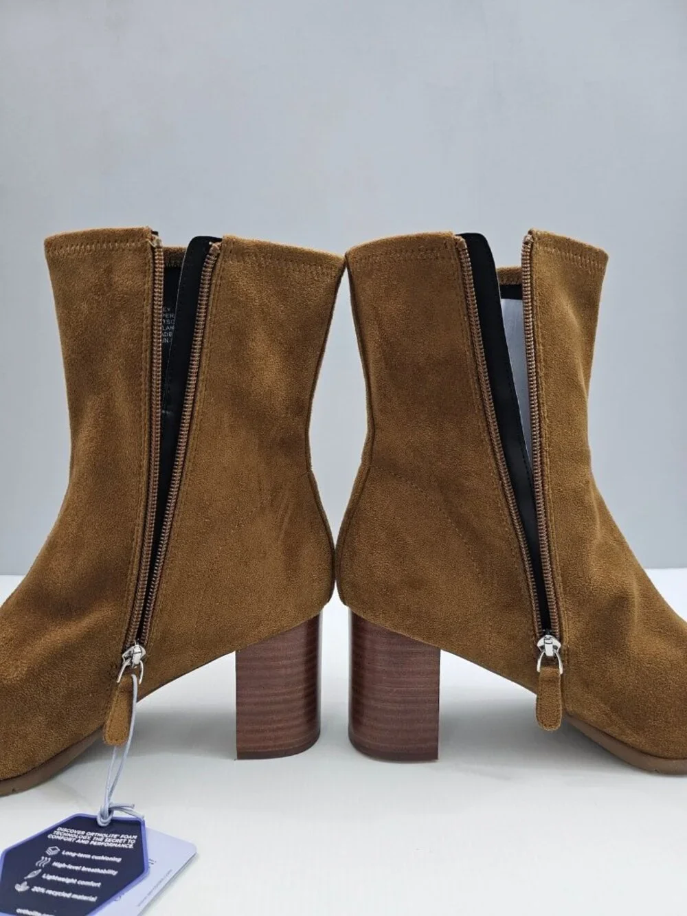 Aerosoles Miley Dress Ankle Boot Womens 10 Camel Brown Stretch Block Heel NEW